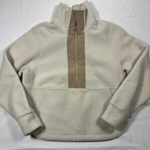 Women's Alpine Oversized Cream and Beige Women's Quarter Zip Size XS